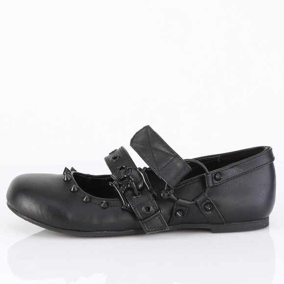 Whimsigoth Gothic Mary Jane Skull Ballet Flat Shoes - Picture 1 of 5